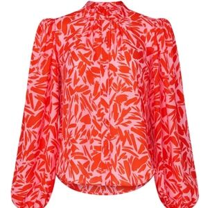 Veronica Beard Ashlynn brush stroke print silk blend blouse sz. 8